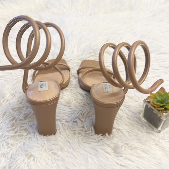 NEW STEVEN Jaidan Strappy Tan Leather heel sandals women size 10 - Picture 6 of 7